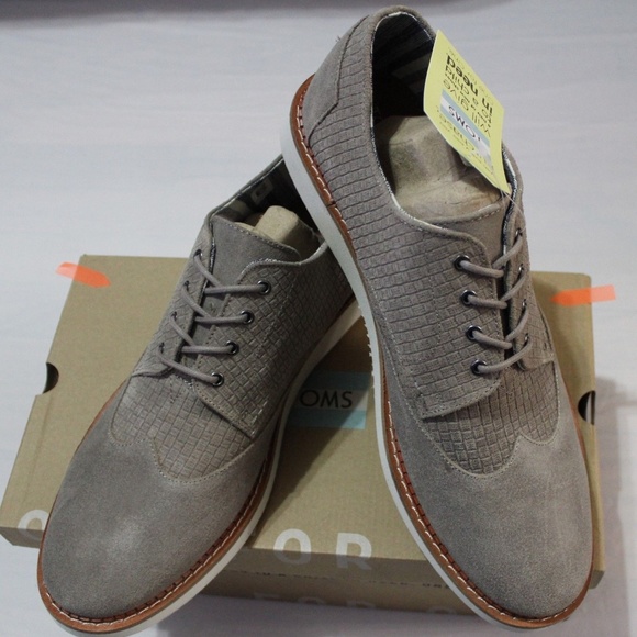 TOMS BROGUE DESERT TAUPE SUEDE SHOES 13M main image 4